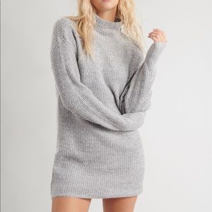 Mock neck sweater dress